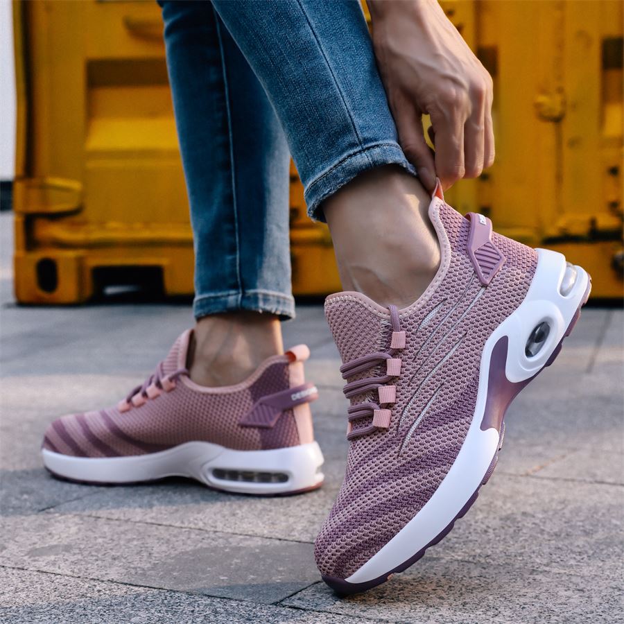 Women's Knit Air-Cushion Safety Sneaker model 0277 in use, view 3