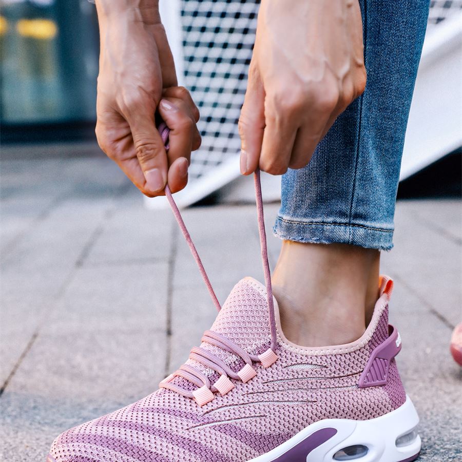 Women's Knit Air-Cushion Safety Sneaker model 0277 in use, view 6