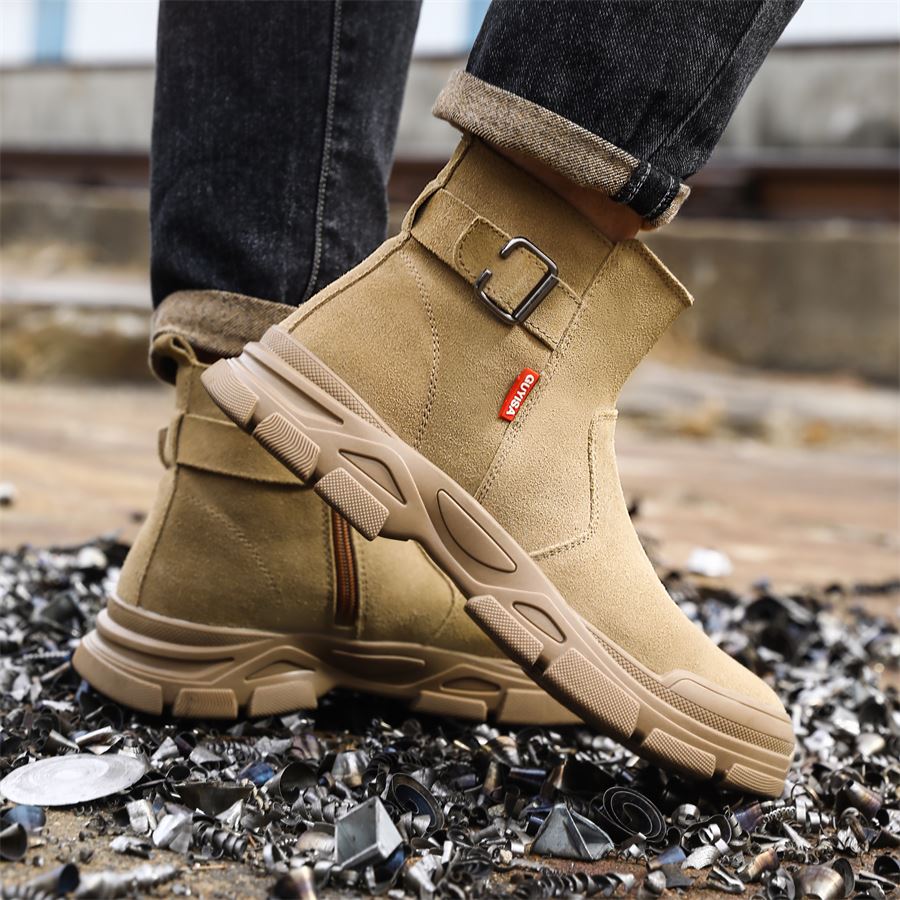 Buckle Ankle Safety Boot with Side Zip model 0282F in use, view 2