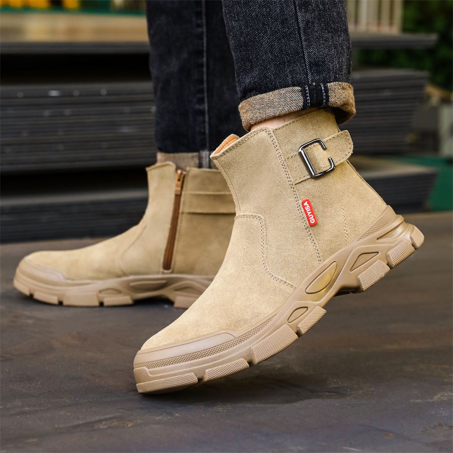 Buckle Ankle Safety Boot with Side Zip model 0282F in use, view 4