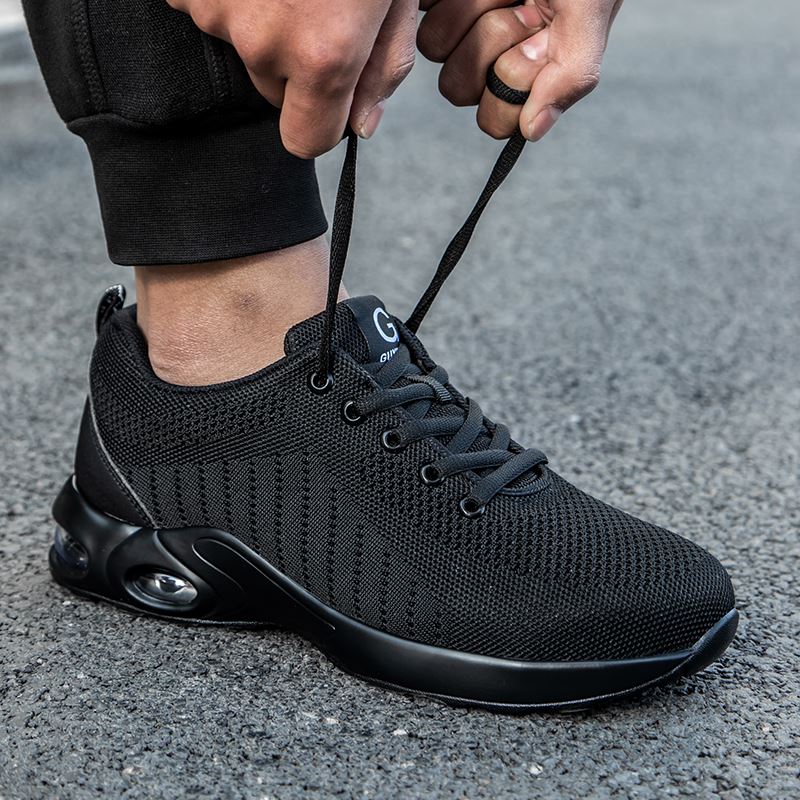 All-Black Knit Safety Sneaker model 9192 in use, view 2