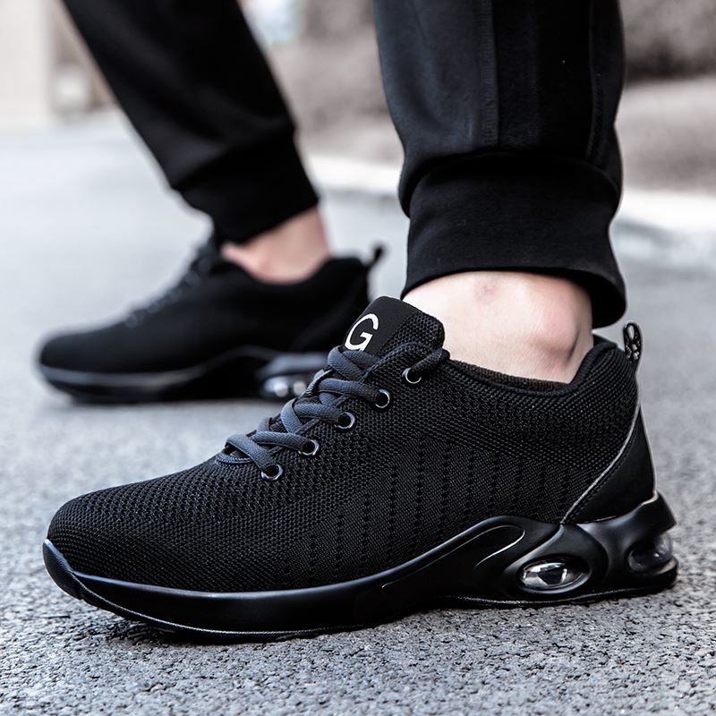 All-Black Knit Safety Sneaker model 9192 in use, view 3