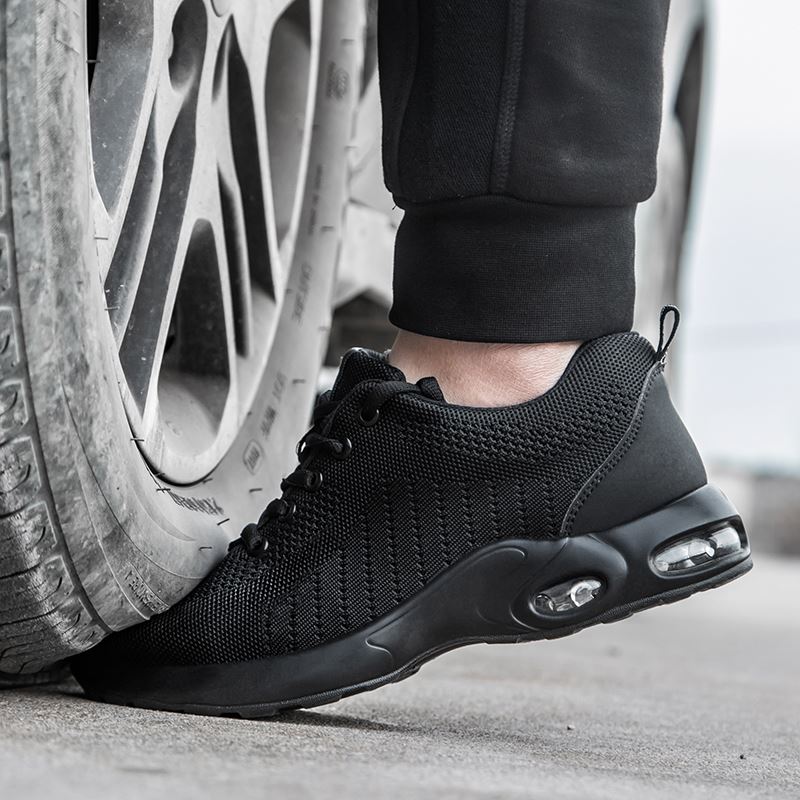 All-Black Knit Safety Sneaker model 9192 in use, view 4