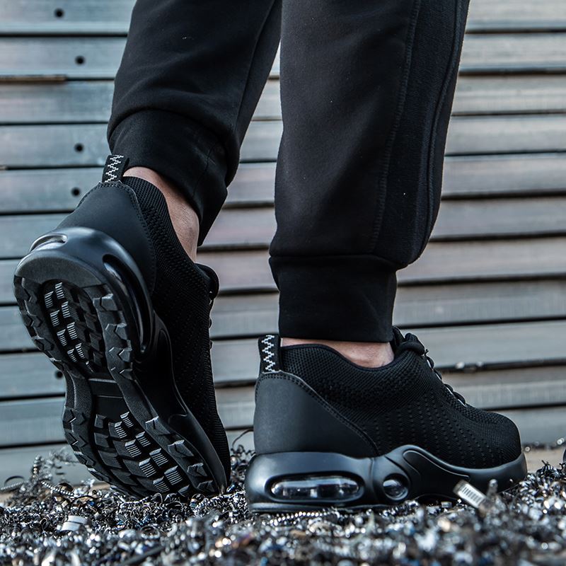 All-Black Knit Safety Sneaker model 9192 in use, view 5