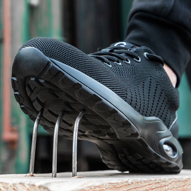 All-Black Knit Safety Sneaker model 9192 in use, view 6