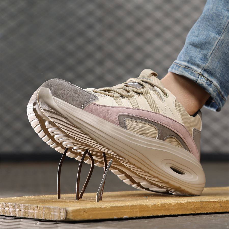 Women's Chunky Safety Sneaker model F129 in use, view 1