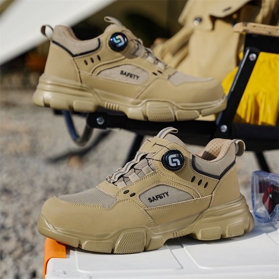 Rotary-Lace Mesh Safety Shoe model F155 in use, view 3