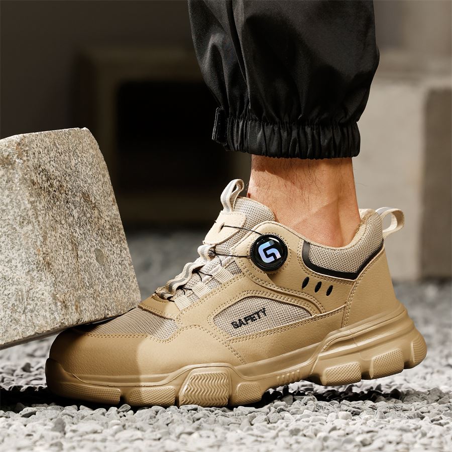 Rotary-Lace Mesh Safety Shoe model F155 in use, view 6